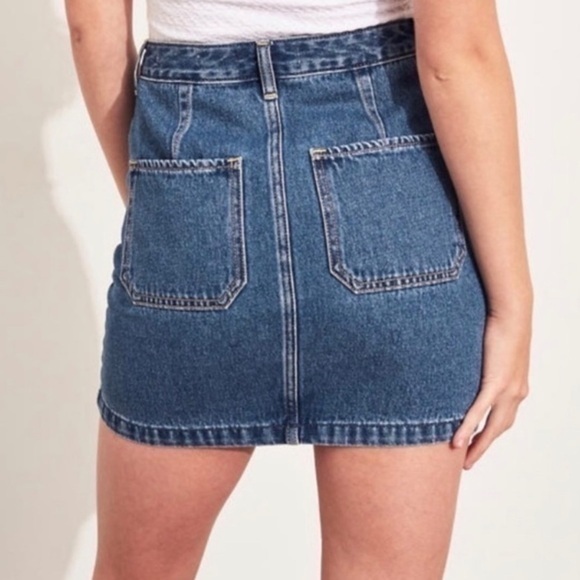 Hollister Ultra High Rise Zip Front Denim Skirt - Picture 2 of 11